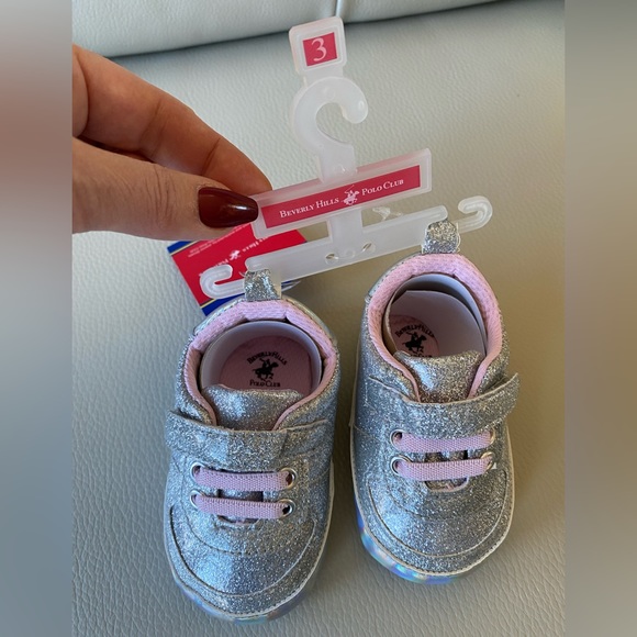 Baby shoes - Silver pink sparkly glitter - size 3 - Picture 5 of 6